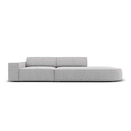Jodie 3-Sitzer Sofa, Rechte Seite offen, rund, aus Strukturierter Stoff (Meg363) in Hellgrau, 262x102 cm – Bild 1