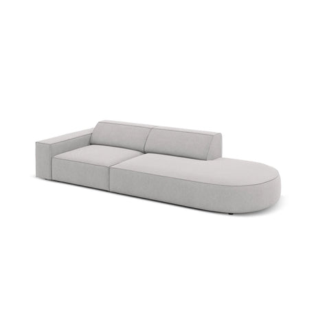 Jodie 3-Sitzer Sofa, Rechte Seite offen, rund, aus Strukturierter Stoff (Meg363) in Hellgrau, 262x102 cm – Bild 4