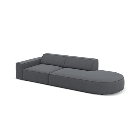 Jodie 3-Sitzer Sofa, Rechte Seite offen, rund, aus Strukturierter Stoff (Meg367) in Dunkelgrau, 262x102 cm – Bild 4