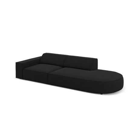 Jodie 3-Sitzer Sofa, Rechte Seite offen, rund, aus Strukturierter Stoff (Meg368) in Schwarz, 262x102 cm – Bild 4