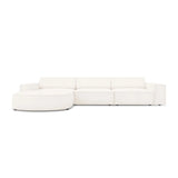 Jodie 4-Sitzer Ecksofa, Linke Seite, rund, aus Boucle (AscNATA) in Beige, 284x166 cm – Bild 1
