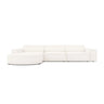Jodie 4-Sitzer Ecksofa, Linke Seite, rund, aus Boucle (AscNATA) in Beige, 284x166 cm – Bild 1