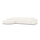Jodie 4-Sitzer Ecksofa, Linke Seite, rund, aus Boucle (AscNATA) in Beige, 284x166 cm – Bild 3