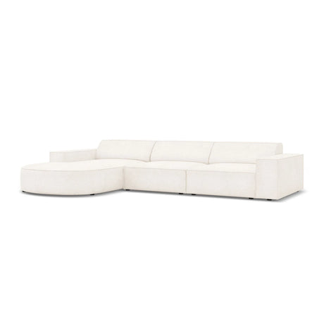 Jodie 4-Sitzer Ecksofa, Linke Seite, rund, aus Boucle (AscNATA) in Beige, 284x166 cm – Bild 3