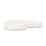 Jodie 4-Sitzer Ecksofa, Linke Seite, rund, aus Boucle (AscNATA) in Beige, 284x166 cm – Bild 4