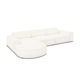 Jodie 4-Sitzer Ecksofa, Linke Seite, rund, aus Boucle (AscNATA) in Beige, 284x166 cm – Bild 5