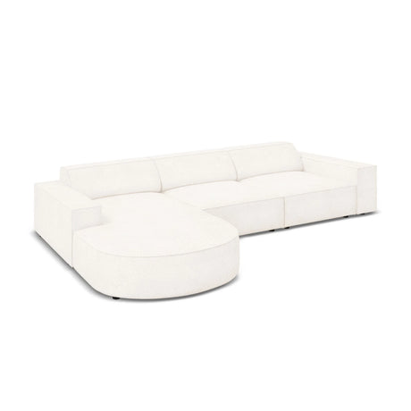 Jodie 4-Sitzer Ecksofa, Linke Seite, rund, aus Boucle (AscNATA) in Beige, 284x166 cm – Bild 5