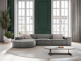 Jodie 4-Sitzer Ecksofa, Linke Seite, rund, aus Samt (Blu13) in Hellgrau, 284x166 cm – Bild 2