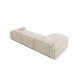 Jodie 4-Sitzer Ecksofa, Linke Seite, rund, aus Samt (Blu30) in Dunkelbeige, 284x166 cm – Bild 6