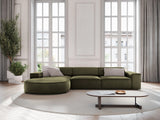Jodie 4-Sitzer Ecksofa, Linke Seite, rund, aus Samt (Blu77) in Grün, 284x166 cm – Bild 2