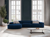 Jodie 4-Sitzer Ecksofa, Linke Seite, rund, aus Samt (Blu86) in Königsblau, 284x166 cm – Bild 2
