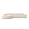 Jodie 4-Sitzer Ecksofa, Linke Seite, rund, aus Samt oder Strukturstoff, 284x166 cm – Bild 1
