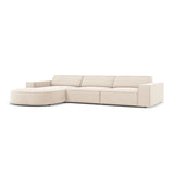 Jodie 4-Sitzer Ecksofa, Linke Seite, rund, aus Samt oder Strukturstoff, 284x166 cm – Bild 4