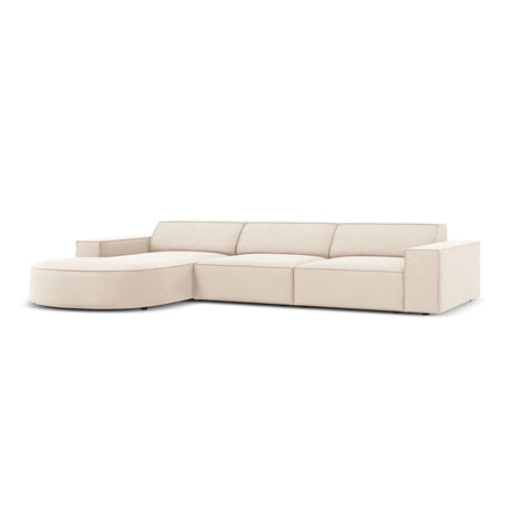 Jodie 4-Sitzer Ecksofa, Linke Seite, rund, aus Samt oder Strukturstoff, 284x166 cm – Bild 4