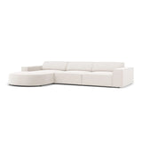 Jodie 4-Sitzer Ecksofa, Linke Seite, rund, aus Strukturierter Stoff (Meg351) in Leichtes Beige, 284x166 cm – Bild 3