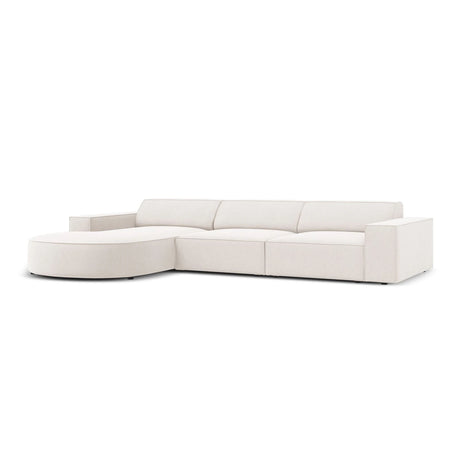 Jodie 4-Sitzer Ecksofa, Linke Seite, rund, aus Strukturierter Stoff (Meg351) in Leichtes Beige, 284x166 cm – Bild 3