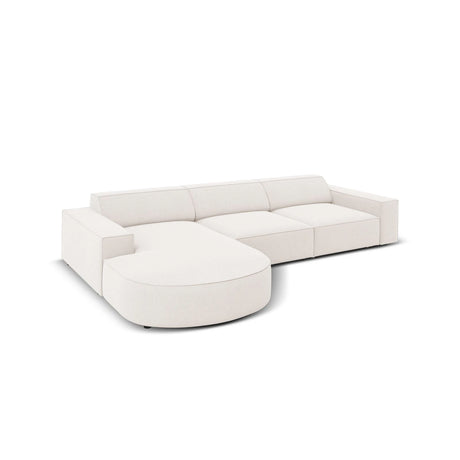 Jodie 4-Sitzer Ecksofa, Linke Seite, rund, aus Strukturierter Stoff (Meg351) in Leichtes Beige, 284x166 cm – Bild 4