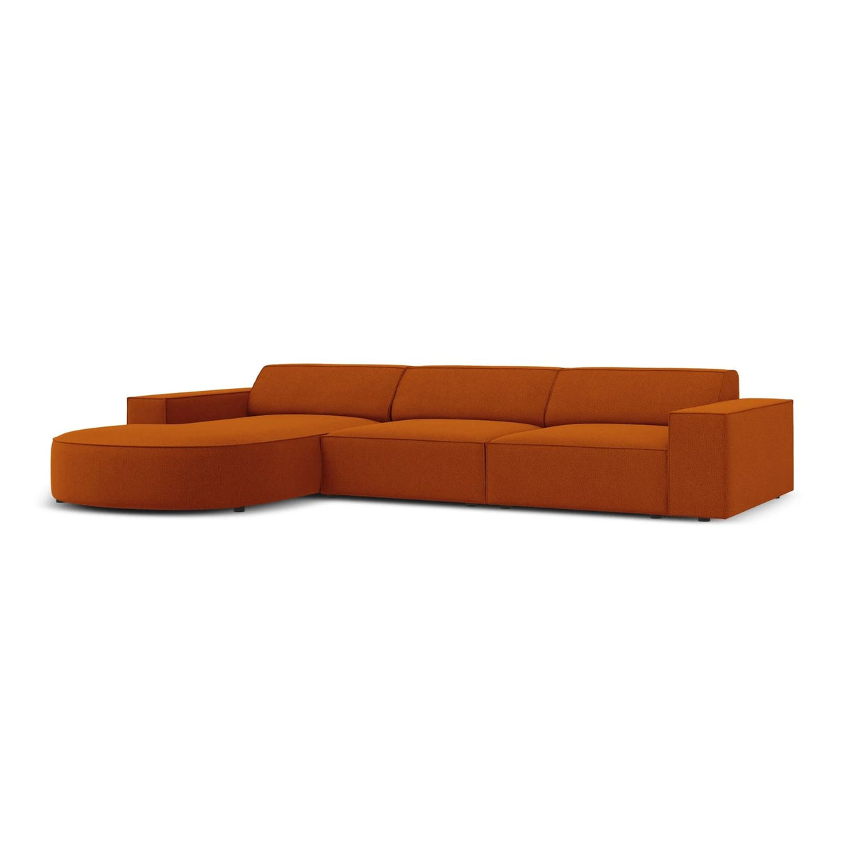 Jodie 4-Sitzer Ecksofa, Linke Seite, rund, aus Strukturierter Stoff (Meg357) in Terrakotta, 284x166 cm – Bild 3