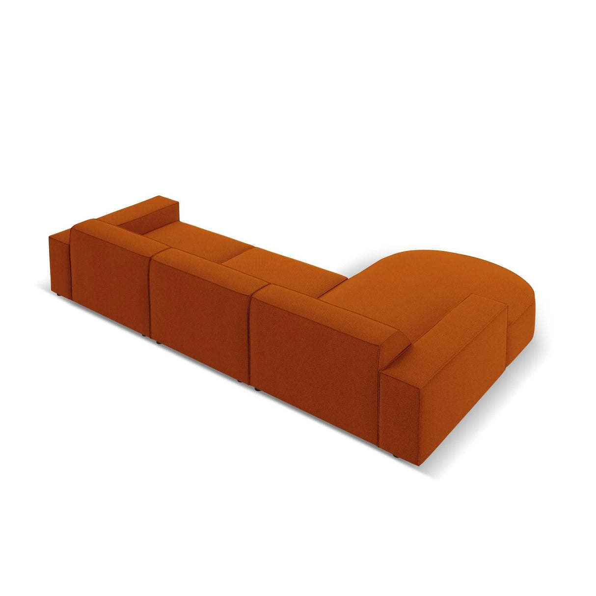 Jodie 4-Sitzer Ecksofa, Linke Seite, rund, aus Strukturierter Stoff (Meg357) in Terrakotta, 284x166 cm – Bild 5