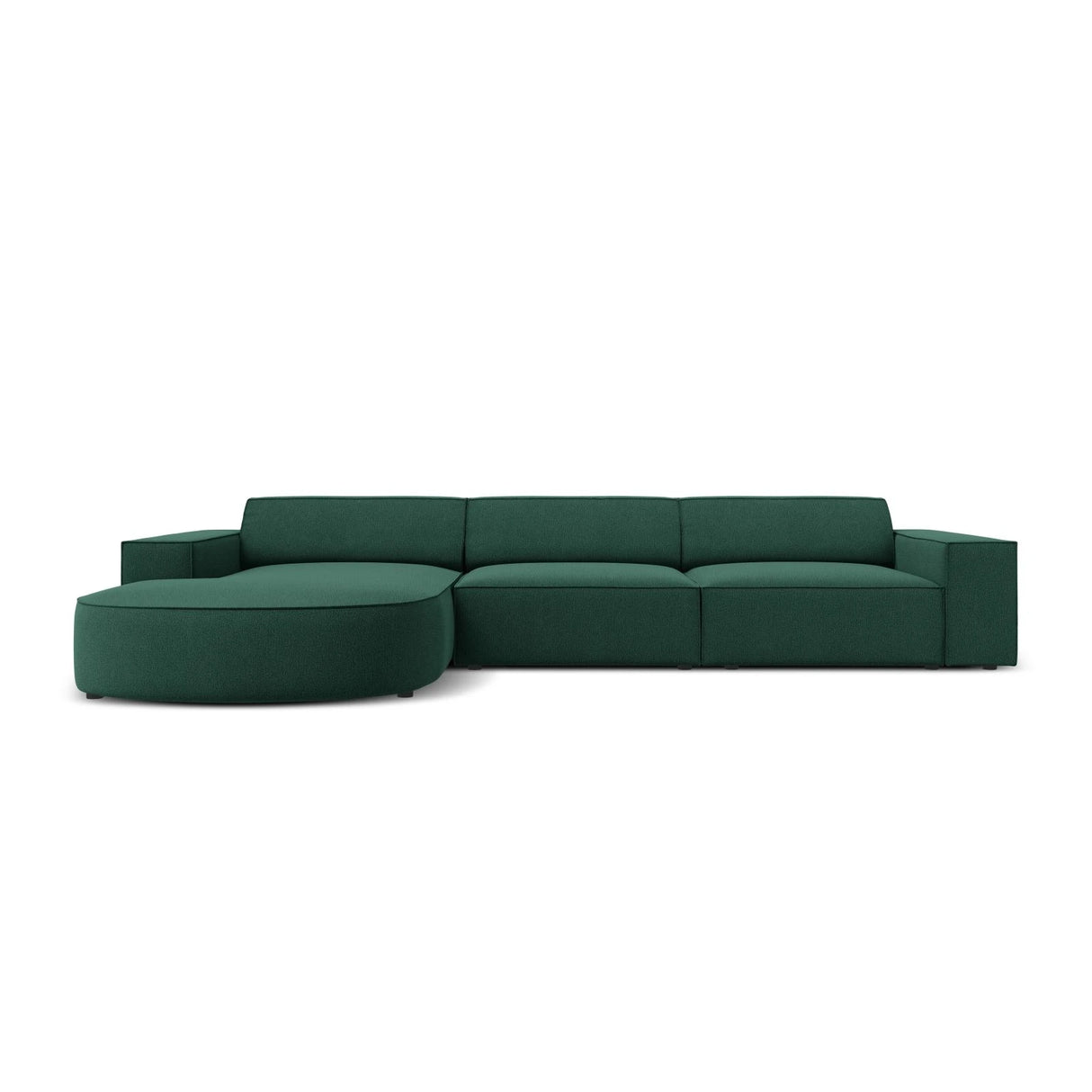 Jodie 4-Sitzer Ecksofa, Linke Seite, rund, aus Strukturierter Stoff (Meg359) in Grün, 284x166 cm – Bild 1