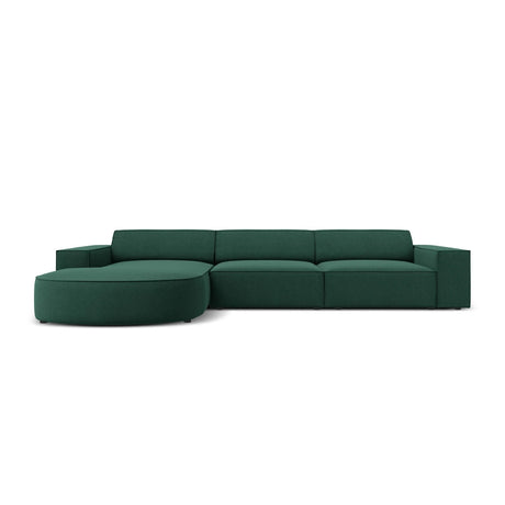 Jodie 4-Sitzer Ecksofa, Linke Seite, rund, aus Strukturierter Stoff (Meg359) in Grün, 284x166 cm – Bild 1