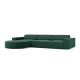 Jodie 4-Sitzer Ecksofa, Linke Seite, rund, aus Strukturierter Stoff (Meg359) in Grün, 284x166 cm – Bild 3