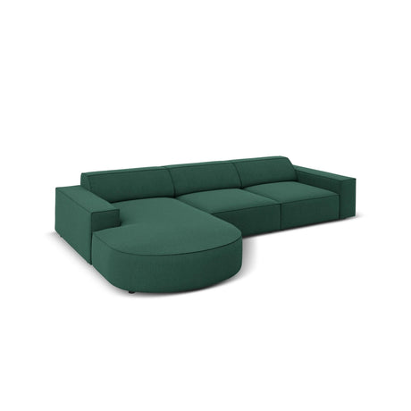 Jodie 4-Sitzer Ecksofa, Linke Seite, rund, aus Strukturierter Stoff (Meg359) in Grün, 284x166 cm – Bild 4