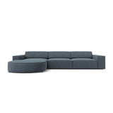 Jodie 4-Sitzer Ecksofa, Linke Seite, rund, aus Strukturierter Stoff (Meg361) in Blau, 284x166 cm – Bild 1