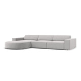 Jodie 4-Sitzer Ecksofa, Linke Seite, rund, aus Strukturierter Stoff (Meg363) in Hellgrau, 284x166 cm – Bild 3