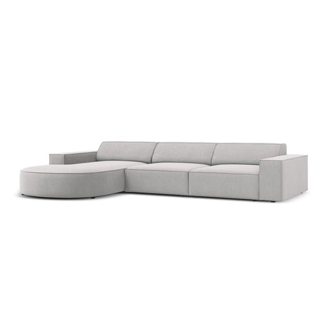 Jodie 4-Sitzer Ecksofa, Linke Seite, rund, aus Strukturierter Stoff (Meg363) in Hellgrau, 284x166 cm – Bild 3
