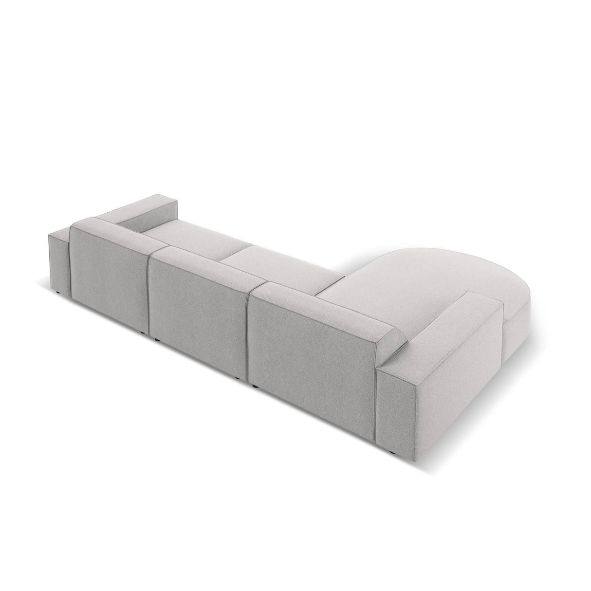 Jodie 4-Sitzer Ecksofa, Linke Seite, rund, aus Strukturierter Stoff (Meg363) in Hellgrau, 284x166 cm – Bild 5