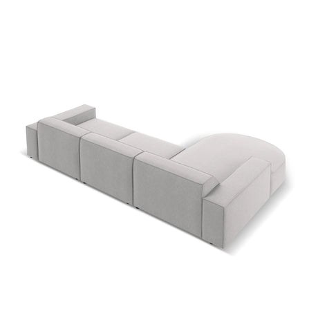 Jodie 4-Sitzer Ecksofa, Linke Seite, rund, aus Strukturierter Stoff (Meg363) in Hellgrau, 284x166 cm – Bild 5
