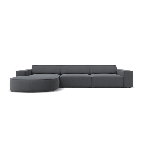 Jodie 4-Sitzer Ecksofa, Linke Seite, rund, aus Strukturierter Stoff (Meg367) in Dunkelgrau, 284x166 cm – Bild 1