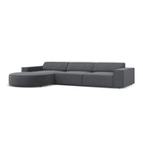 Jodie 4-Sitzer Ecksofa, Linke Seite, rund, aus Strukturierter Stoff (Meg367) in Dunkelgrau, 284x166 cm – Bild 3