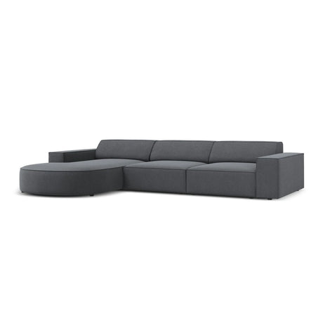 Jodie 4-Sitzer Ecksofa, Linke Seite, rund, aus Strukturierter Stoff (Meg367) in Dunkelgrau, 284x166 cm – Bild 3