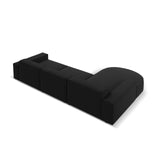 Jodie 4-Sitzer Ecksofa, Linke Seite, rund, aus Strukturierter Stoff (Meg368) in Schwarz, 284x166 cm – Bild 5