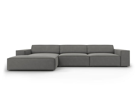 Jodie 4-Sitzer Ecksofa Links 284x166 cm aus Samt (Blu13) in Hellgrau – Bild 1