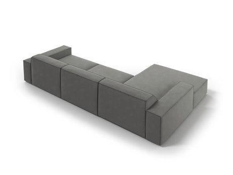 Jodie 4-Sitzer Ecksofa Links 284x166 cm aus Samt (Blu13) in Hellgrau – Bild 4