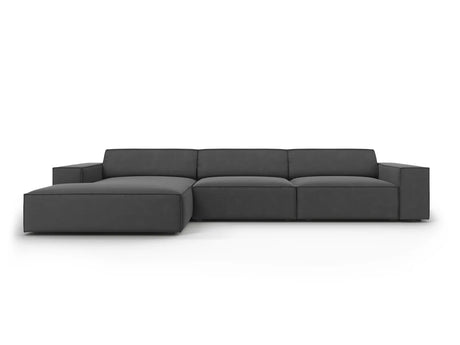 Jodie 4-Sitzer Ecksofa Links 284x166 cm aus Samt (Blu14) in Grau – Bild 1