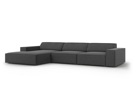 Jodie 4-Sitzer Ecksofa Links 284x166 cm aus Samt (Blu14) in Grau – Bild 2