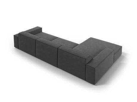 Jodie 4-Sitzer Ecksofa Links 284x166 cm aus Samt (Blu14) in Grau – Bild 4