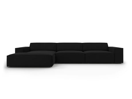 Jodie 4-Sitzer Ecksofa Links 284x166 cm aus Samt (Blu19) in Schwarz – Bild 2
