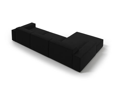 Jodie 4-Sitzer Ecksofa Links 284x166 cm aus Samt (Blu19) in Schwarz – Bild 4