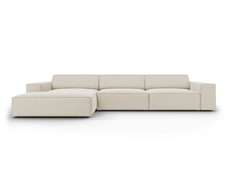 Jodie 4-Sitzer Ecksofa Links 284x166 cm aus Samt (Blu30) in Dunkelbeige – Bild 1