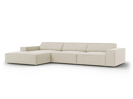 Jodie 4-Sitzer Ecksofa Links 284x166 cm aus Samt (Blu30) in Dunkelbeige – Bild 2