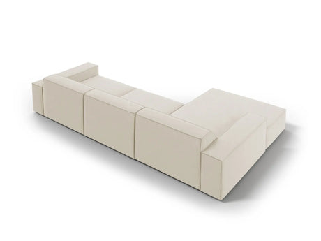 Jodie 4-Sitzer Ecksofa Links 284x166 cm aus Samt (Blu30) in Dunkelbeige – Bild 4