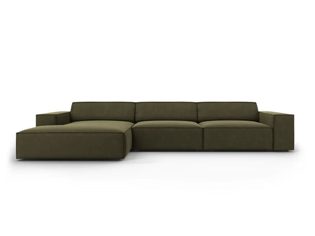 Jodie 4-Sitzer Ecksofa Links 284x166 cm aus Samt (Blu77) in Grün – Bild 1
