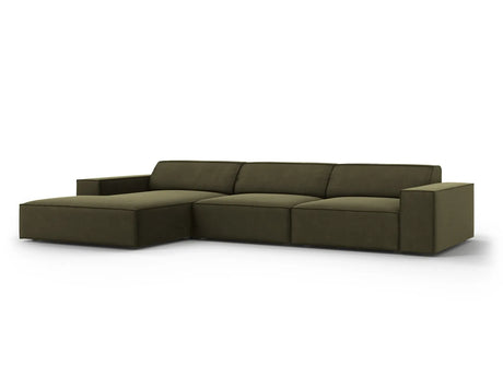 Jodie 4-Sitzer Ecksofa Links 284x166 cm aus Samt (Blu77) in Grün – Bild 2