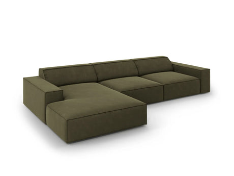 Jodie 4-Sitzer Ecksofa Links 284x166 cm aus Samt (Blu77) in Grün – Bild 3