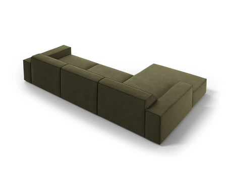 Jodie 4-Sitzer Ecksofa Links 284x166 cm aus Samt (Blu77) in Grün – Bild 4
